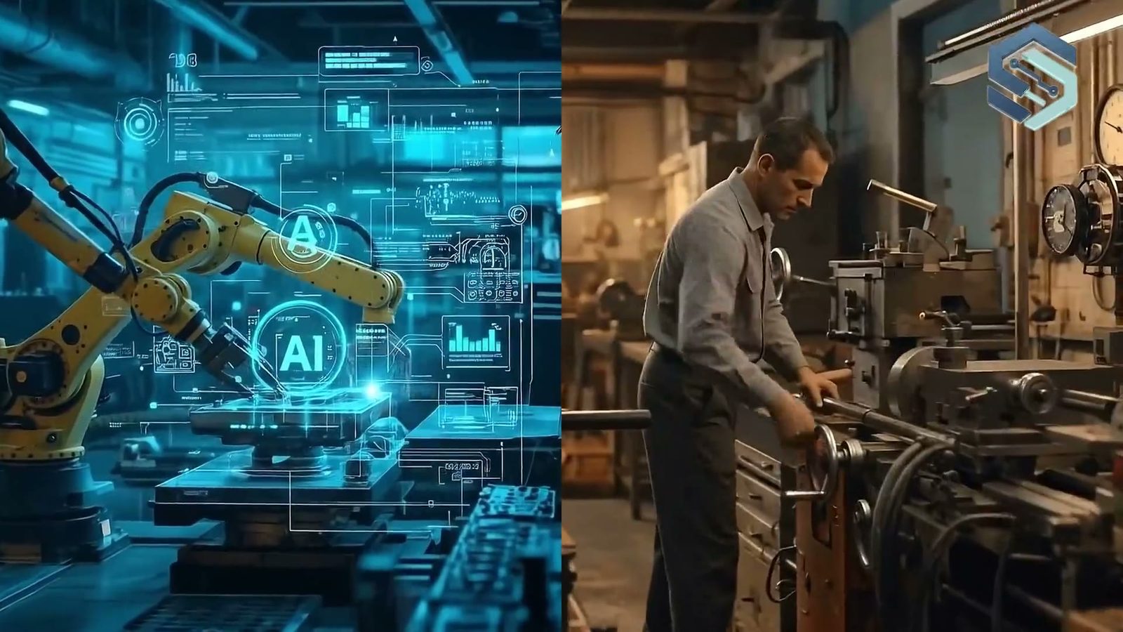 Digital industrial overlay beside physical machinery